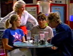 Amy Greenwood, Madge Bishop, Paul McClain, Patrick Greenwood in Neighbours Episode 