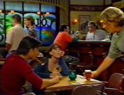 Drew Kirk, Libby Kennedy, Ted Long, Toadie Rebecchi, Joel Samuels in Neighbours Episode 