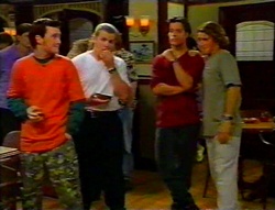 Ted Long, Toadie Rebecchi, Drew Kirk, Joel Samuels in Neighbours Episode 