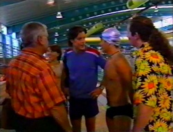 Lou Carpenter, Libby Kennedy, Drew Kirk, Joel Samuels, Toadie Rebecchi in Neighbours Episode 