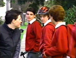 Teabag Teasdale, Paul McClain, Tad Reeves, Hannah Martin in Neighbours Episode 