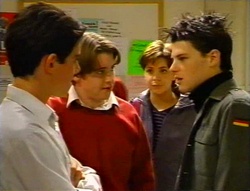 Paul McClain, Tad Reeves, Hannah Martin, Teabag Teasdale in Neighbours Episode 