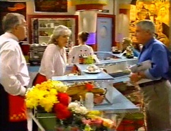 Harold Bishop, Madge Bishop, Lou Carpenter in Neighbours Episode 