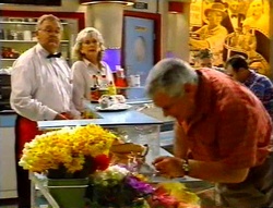 Harold Bishop, Madge Bishop, Lou Carpenter in Neighbours Episode 