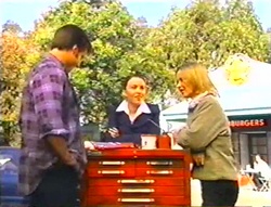 Drew Kirk, Libby Kennedy, Steph Scully in Neighbours Episode 