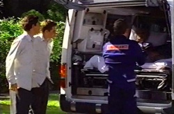 Paul McClain, Tad Reeves, Madge Bishop in Neighbours Episode 