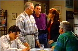 Paul McClain, Harold Bishop, Karl Kennedy, Susan Kennedy, Lou Carpenter in Neighbours Episode 3741