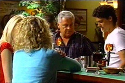 Dee Bliss, Tess Bell, Lou Carpenter, Matt Hancock in Neighbours Episode 