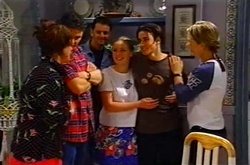 Lyn Scully, Jack Scully, Larry Woodhouse (Woody), Michelle Scully, Jack Scully, Steph Scully in Neighbours Episode 3747