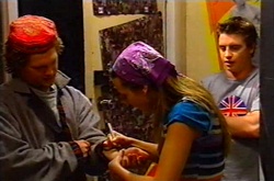 Marcus, Felicity Scully, Tad Reeves in Neighbours Episode 