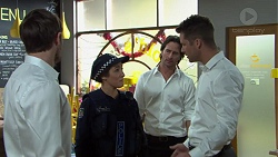 Ned Willis, Const. Miranda Corby, Brad Willis, Mark Brennan in Neighbours Episode 7510