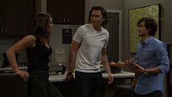 Paige Novak, Leo Tanaka, David Tanaka in Neighbours Episode 