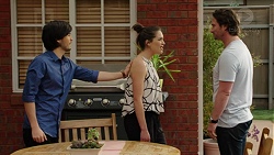 David Tanaka, Paige Novak, Brad Willis in Neighbours Episode 