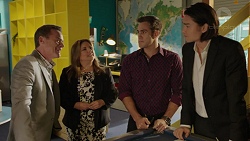 Paul Robinson, Terese Willis, Aaron Brennan, Leo Tanaka in Neighbours Episode 