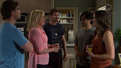 Brad Willis, Lauren Turner, Ned Willis, David Tanaka, Paige Smith in Neighbours Episode 7525