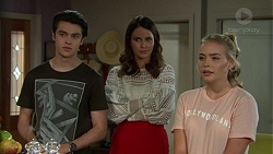 Ben Kirk, Elly Conway, Xanthe Canning in Neighbours Episode 