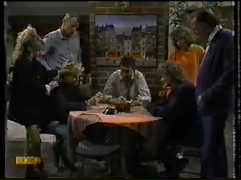 Charlene Robinson, Jim Robinson, Scott Robinson, Des Clarke, Henry Ramsay, Madge Bishop, Dan Ramsay in Neighbours Episode 