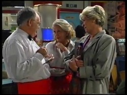 Harold Bishop, Madge Bishop, Hilary Grant in Neighbours Episode 