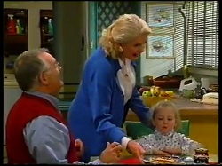 Harold Bishop, Madge Bishop, Louise Carpenter (Lolly) in Neighbours Episode 3145