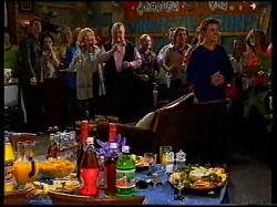 Mike Healy, Libby Kennedy, Philip Martin, Ruth Wilkinson, Madge Bishop, Harold Bishop, Joel Samuels, Toadie Rebecchi, Billy Kenned in Neighbours Episode 