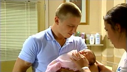 Boyd Hoyland, Ashley Thomas, Kayla Thomas in Neighbours Episode 