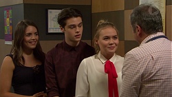 Paige Novak, Ben Kirk, Piper Willis, Karl Kennedy in Neighbours Episode 