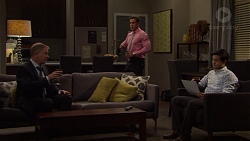 Clive Gibbons, Aaron Brennan, David Tanaka in Neighbours Episode 7554