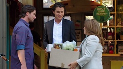 Brad Willis, Leo Tanaka, Terese Willis in Neighbours Episode 