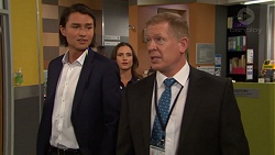 Leo Tanaka, Amy Williams, Clive Gibbons in Neighbours Episode 7569