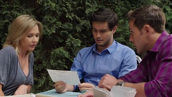 Steph Scully, David Tanaka, Aaron Brennan in Neighbours Episode 