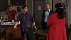 Aaron Brennan, David Tanaka, Paul Robinson, Kim Taylor in Neighbours Episode 