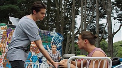 Ben Kirk, Piper Willis, Tyler Brennan in Neighbours Episode 7590