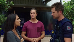 Mishti Sharma, Tyler Brennan, Mark Brennan in Neighbours Episode 