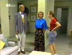 Len Mangel, Helen Daniels, Debbie Martin in Neighbours Episode 