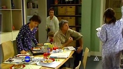 Zeke Kinski, Lyn Scully, Oscar Scully, Joe Mangel, Rachel Kinski in Neighbours Episode 4805