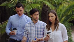 Jack Callahan, David Tanaka, Amy Williams in Neighbours Episode 7606