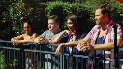 Mishti Sharma, Callum Rebecchi, Dipi Rebecchi, Shane Rebecchi in Neighbours Episode 