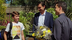 Jimmy Williams, Leo Tanaka, Jack Callahan in Neighbours Episode 