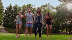 Kirsha Rebecchi, Aaron Brennan, Dipi Rebecchi, Mishti Sharma in Neighbours Episode 7624