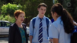 Susan Kennedy, Ben Kirk, Yashvi Rebecchi in Neighbours Episode 7628