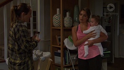 Sonya Rebecchi, Paige Novak, Gabriel Smith in Neighbours Episode 