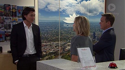 Leo Tanaka, Steph Scully, Paul Robinson in Neighbours Episode 