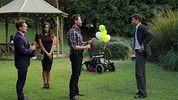 Aaron Brennan, Mishti Sharma, Shane Rebecchi, Charles Diaz in Neighbours Episode 7634