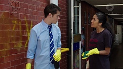 Ben Kirk, Yashvi Rebecchi in Neighbours Episode 7635