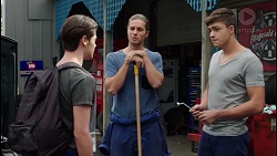 Ben Kirk, Tyler Brennan, Evan Lewis in Neighbours Episode 7640