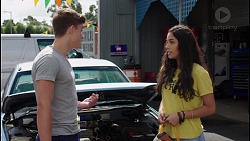 Evan Lewis, Yashvi Rebecchi in Neighbours Episode 7640