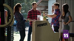 Dipi Rebecchi, Shane Rebecchi, Aaron Brennan, Mishti Sharma in Neighbours Episode 7641