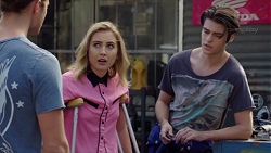 Tyler Brennan, Piper Willis, Ben Kirk in Neighbours Episode 