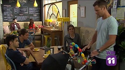 David Tanaka, Tyler Brennan, Paige Smith, Mark Brennan in Neighbours Episode 7644