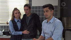 Piper Willis, Tyler Brennan, David Tanaka in Neighbours Episode 